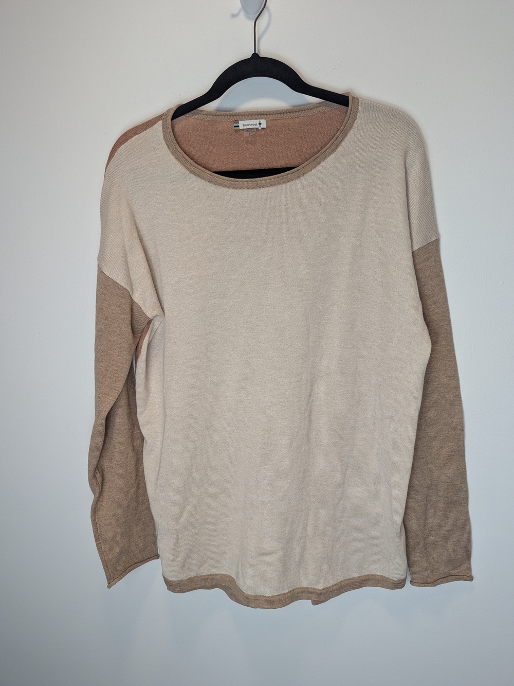 Smartwool Women's Long Sleeve Colorblock Sweater Shirt Large Minimalist Layer